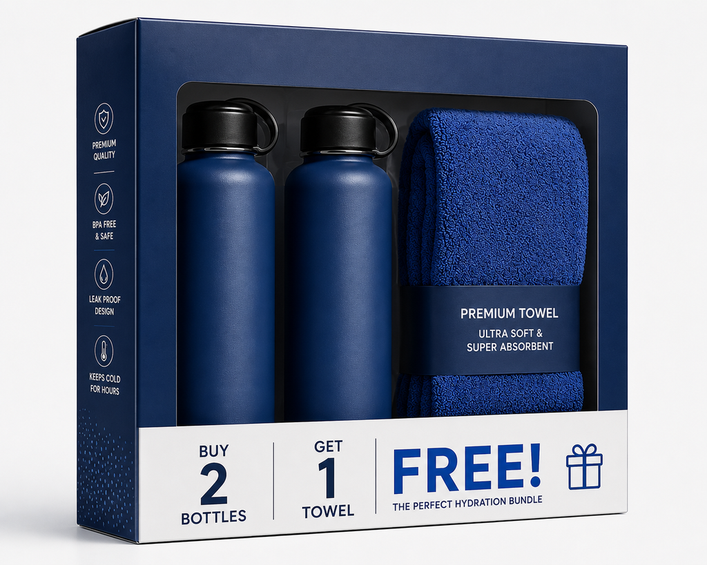 Buy 2 Bottles, Get 1 Towel FREE!