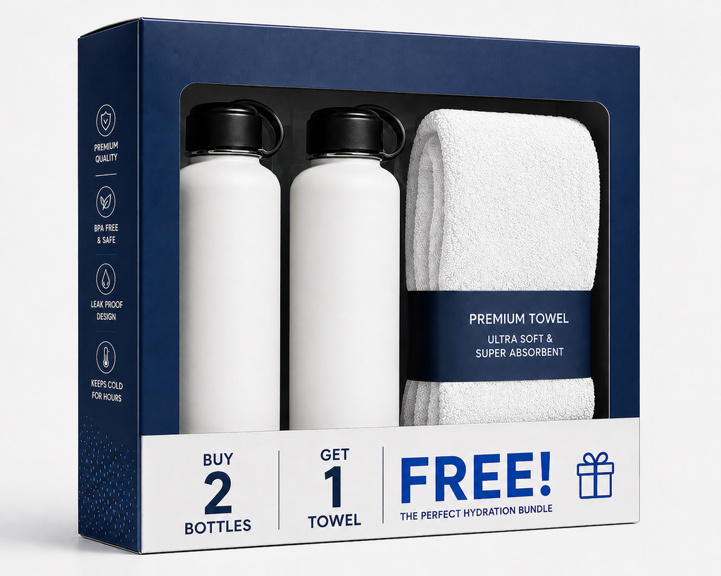 Buy 2 Bottles, Get 1 Towel FREE!
